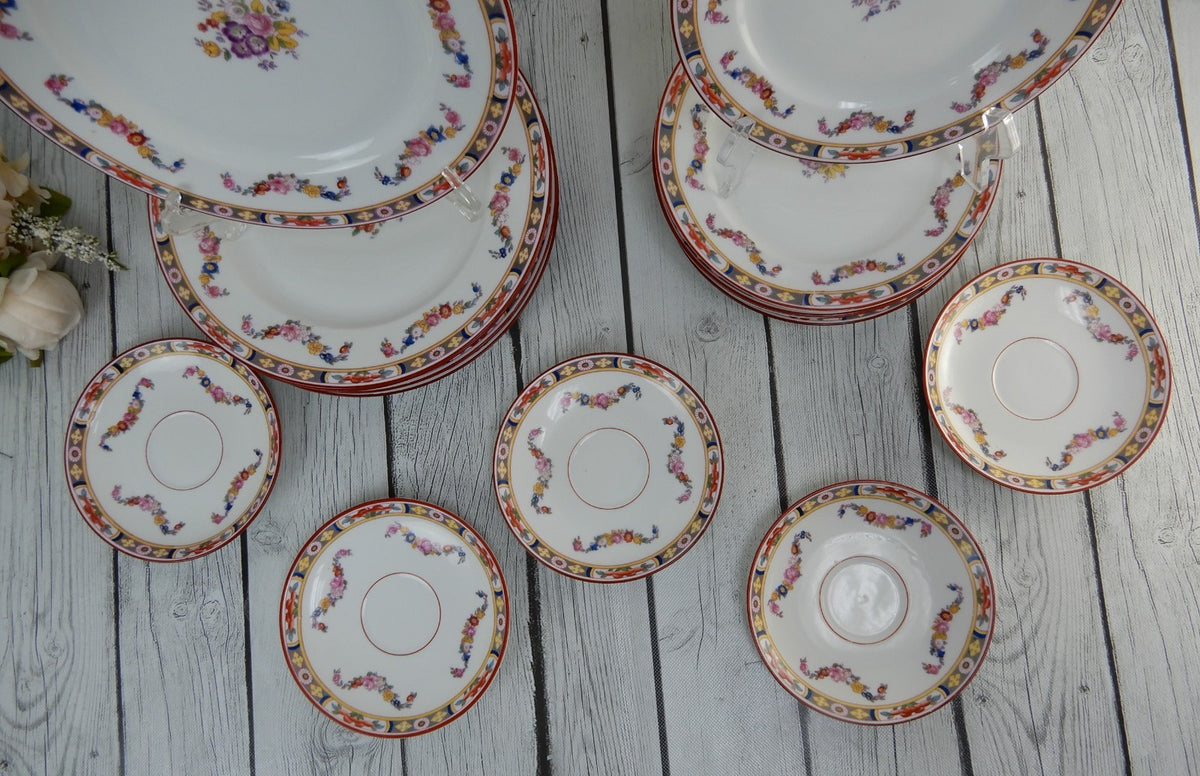 20 Pc 4-Piece 5 Place Setting Fraureth Saxony  Floral Bouquet "Standish"