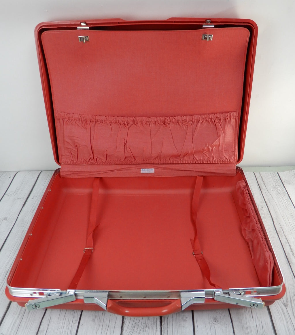 Vtge Samsonite Monte Bello II Suitcase Luggage Pink Hard Shell Travel 24" No Key