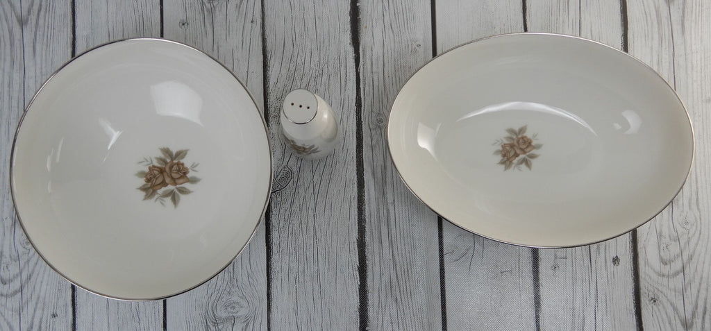 Set of 2 Sering Bowls and Sacker  of Noritake Ivory China "7542 Rhoda Rose"