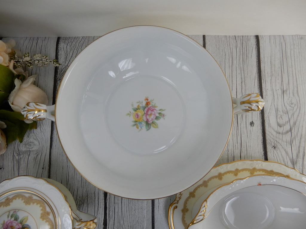 Vintage Noritake China "Schenley " Lidded Serving Bowl,Gravy Boat,Sugar Bowl