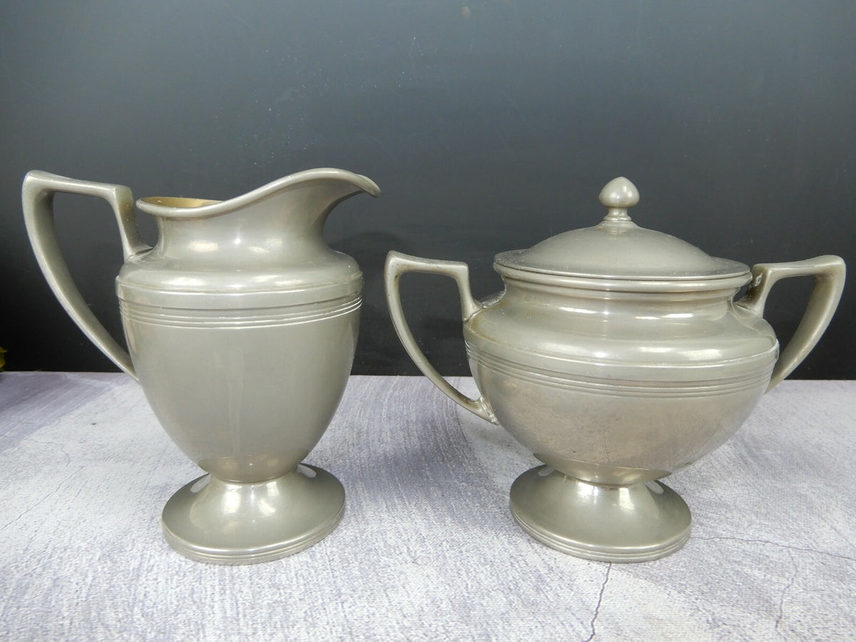 Universal Landers Frary & Clark 4 Piece Coffee Pot Set With Tray And Cream/Sugar