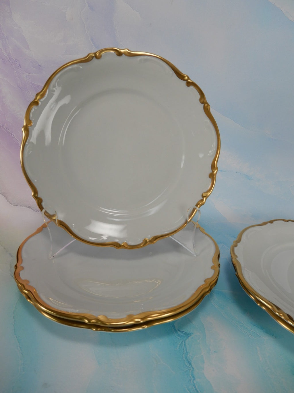 Mitterteich Bavaria Golden Lark Set of 5 Salad Plates 7-3/4" Made in Germany