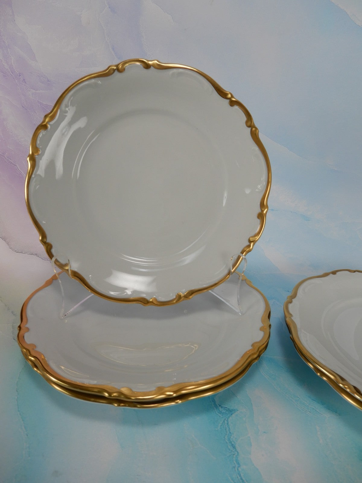 Mitterteich Bavaria Golden Lark Set of 5 Salad Plates 7-3/4" Made in Germany