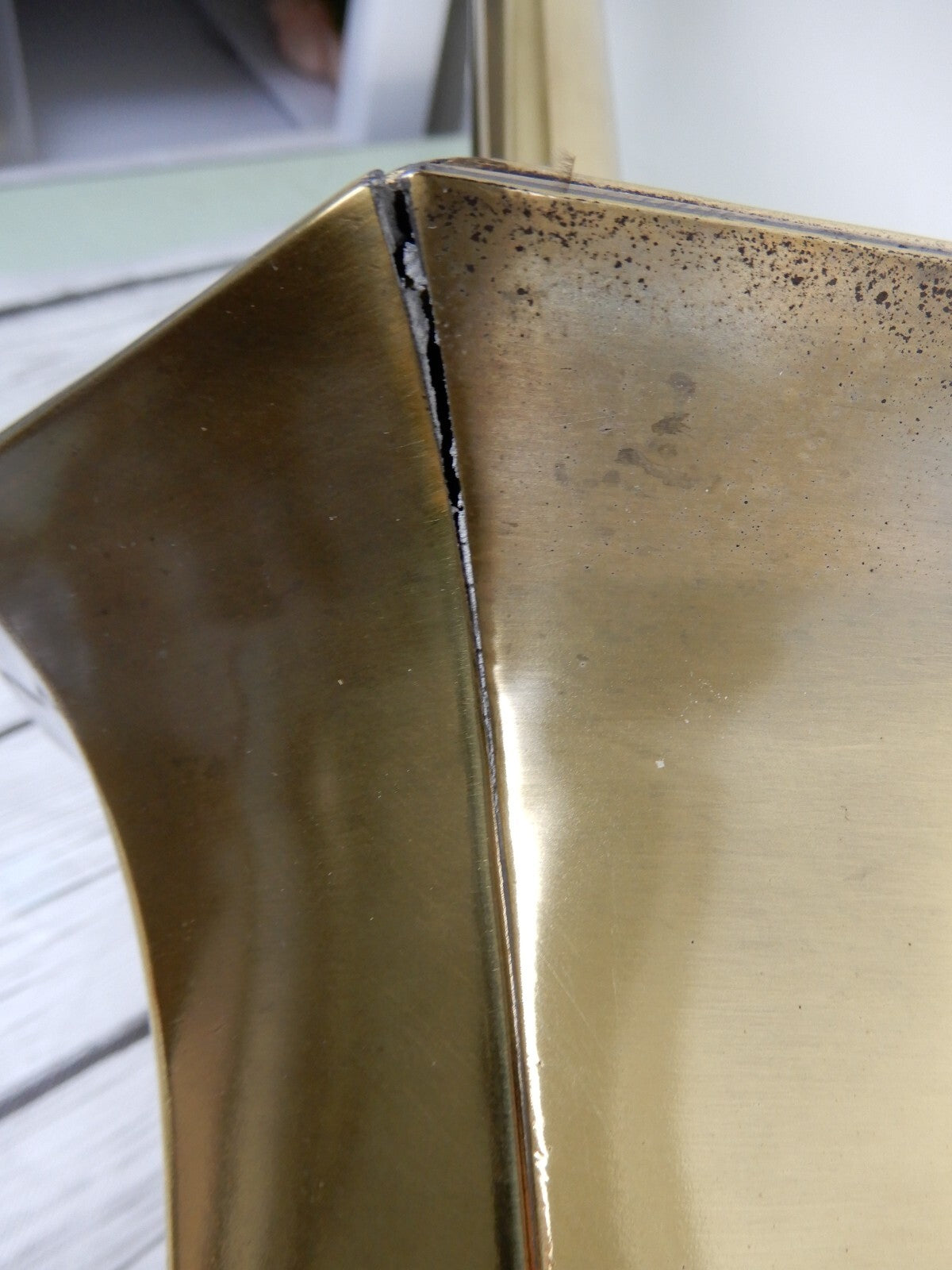 Vintage Rembrandt Lamp Co. Brass Octagon Ginger Jar Table Lamp 31-1/2" High