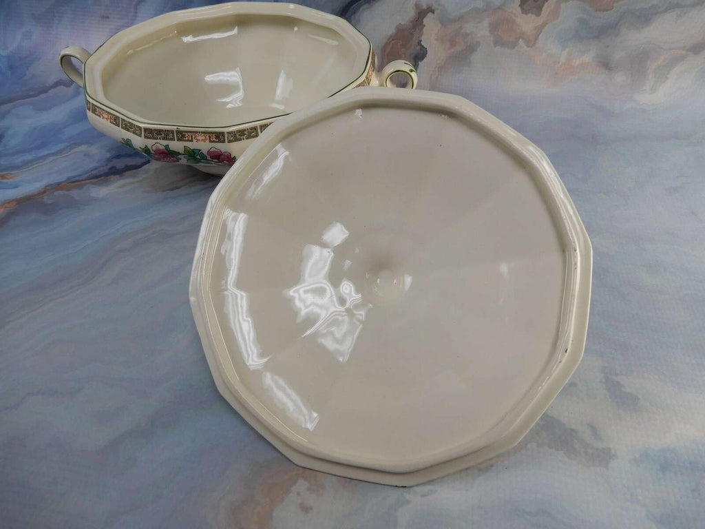 Vintage Myott ,son & Co.Round Covered 12 Sided Serving Bowl