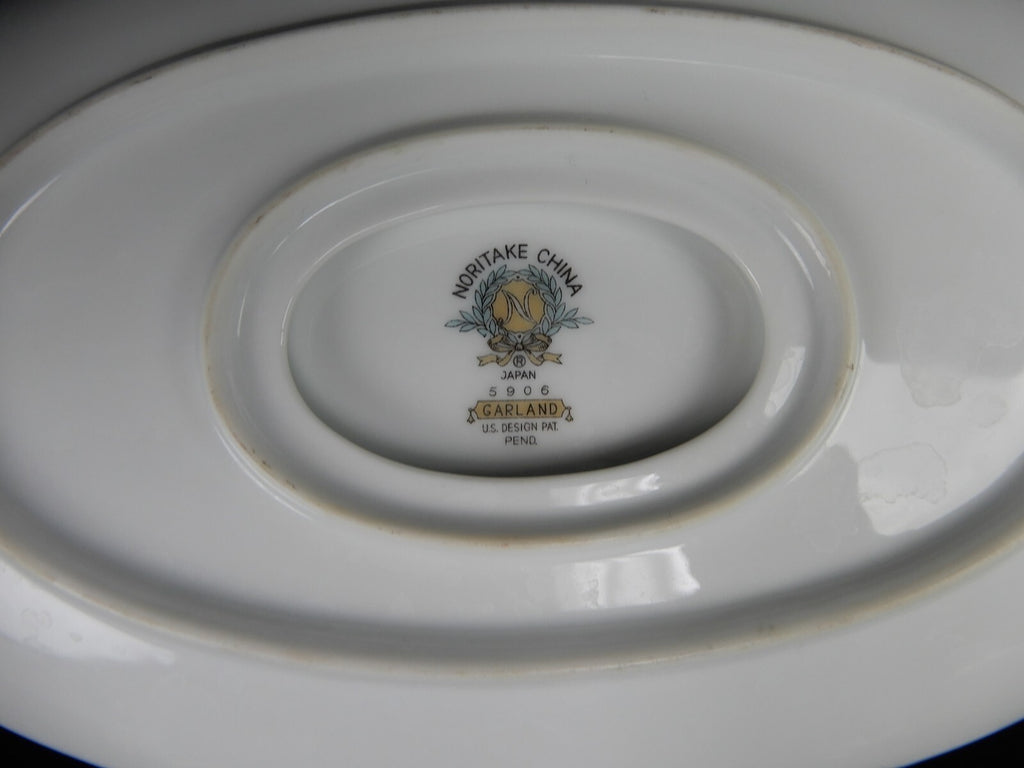 Vintage Porcelain Noritake Garland 5906 Pattern Oval Serving Bowl &Gravy Bowl