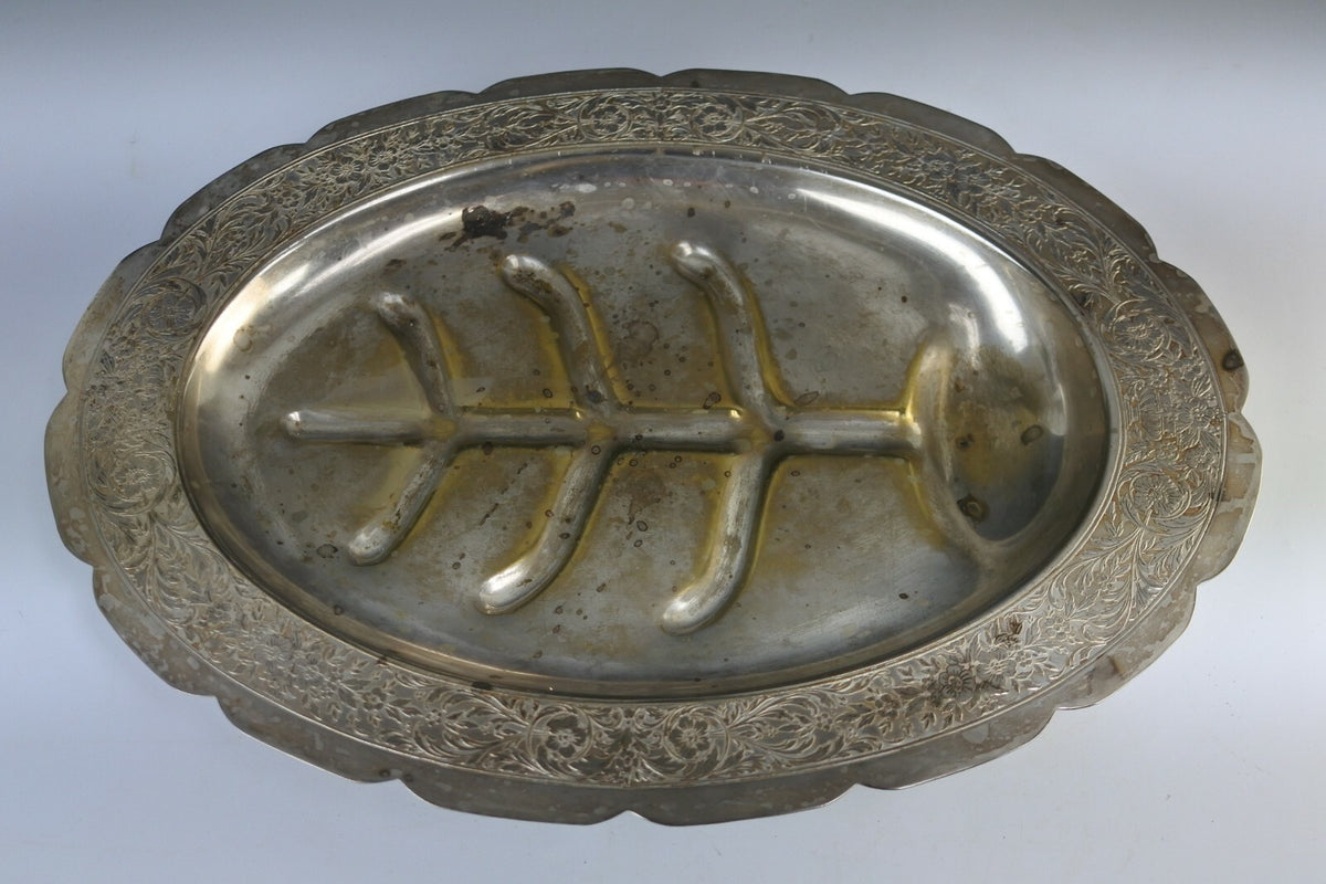 E.P-N.S  Vintage Silverplate Footed Meat Platter