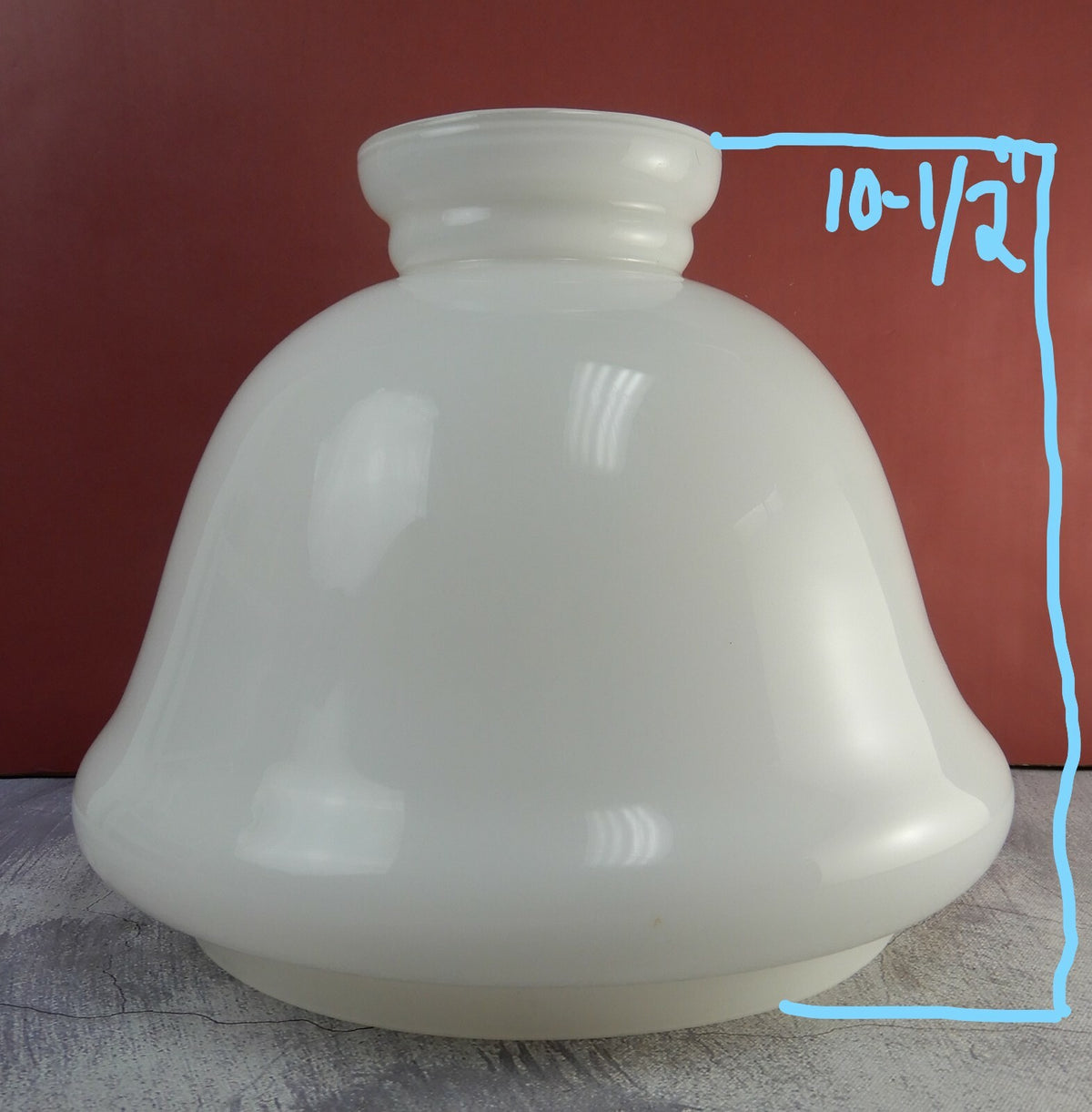 Vintage Milk Glass Art Deco White Shade for Lamp 10-1/2" Tall