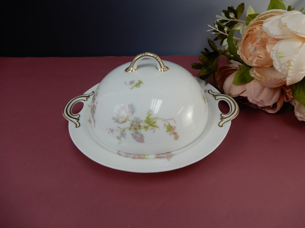 Vintage Haviland Limoges Schleiger 79  Covered Butter or Cheese Dish W/Strainer