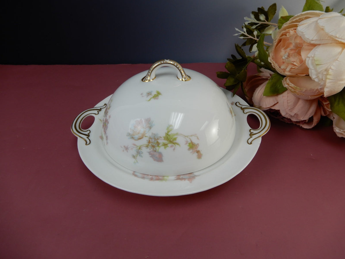 Vintage Haviland Limoges Schleiger 79  Covered Butter or Cheese Dish W/Strainer
