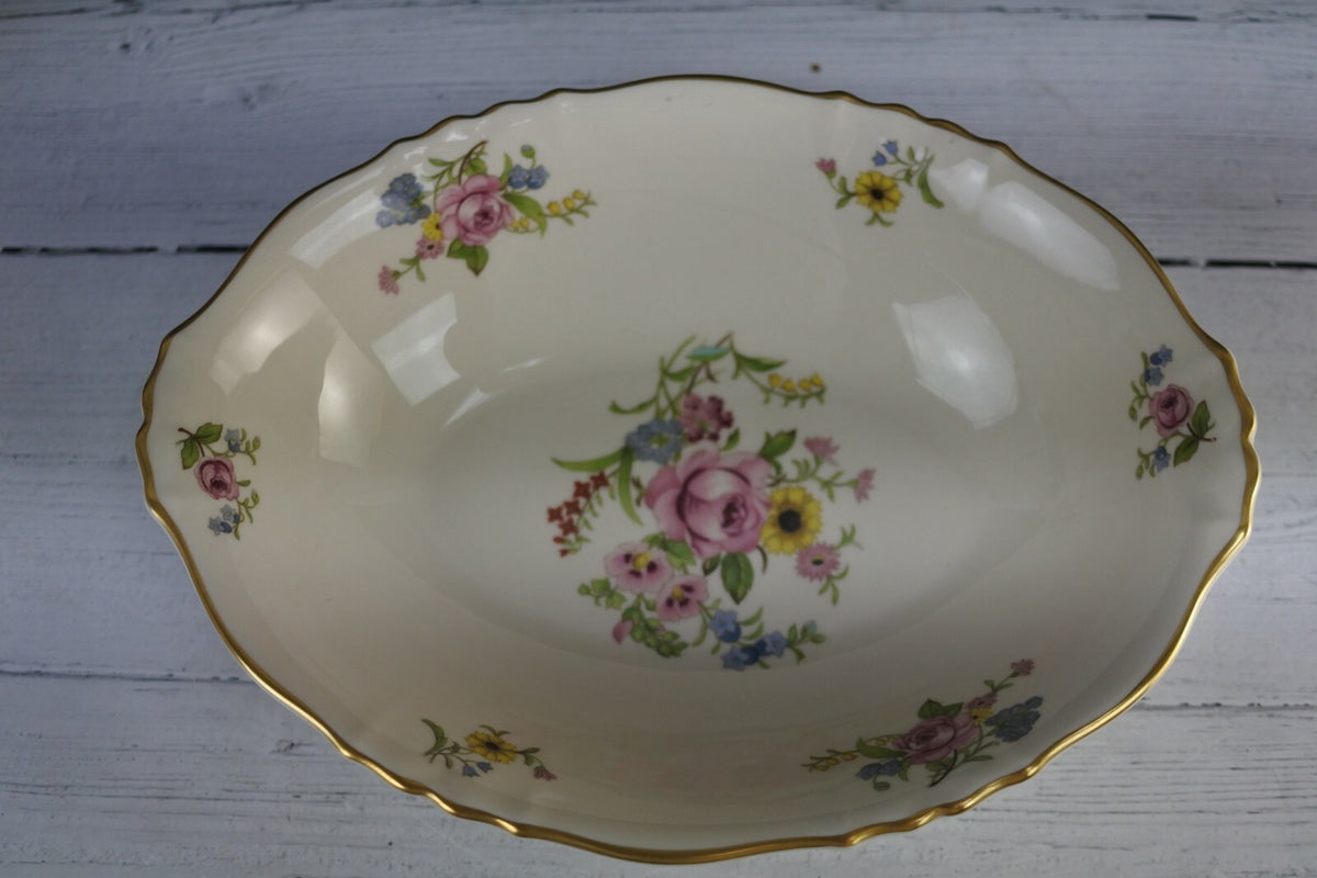 Vintage Federal Syracuse Gravy Boat And Oval Serving "Portland" Pattern China