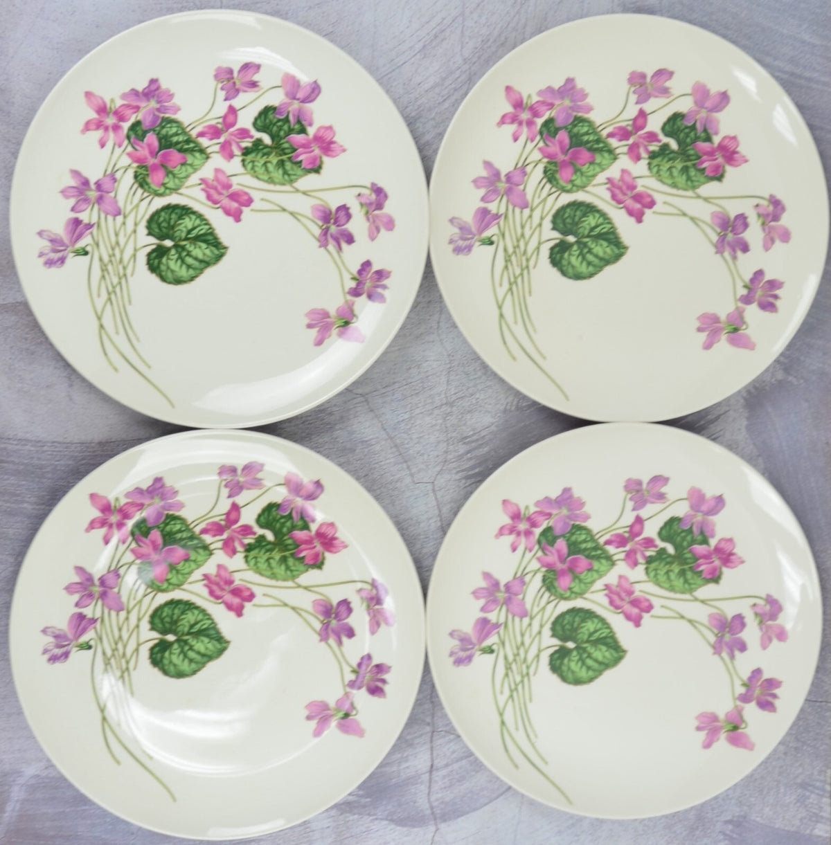 Ovington's "Fifth Avenue" Sweet Violets 10" Dinner Plate Set of Four