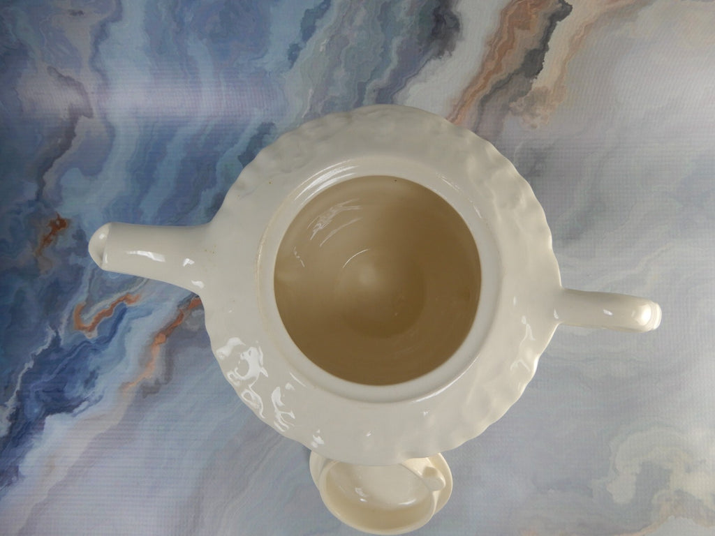 POPE-GOSSER China Old  White "Rose Point" USA Coffee Pot with No Mark