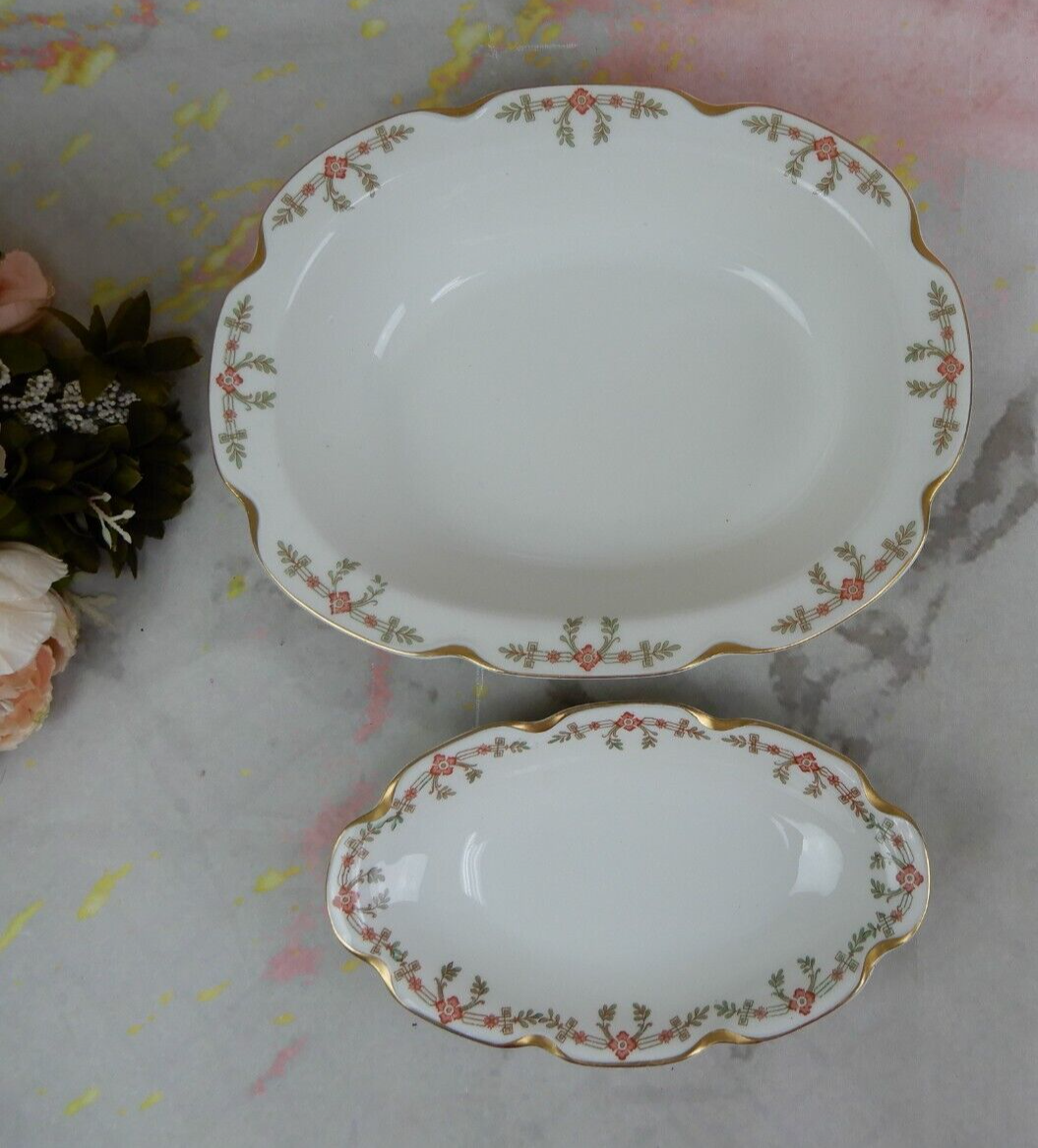 Vintage Haviland Limoges Schleiger 580 Pattern Serving Bowl And Relish Dish