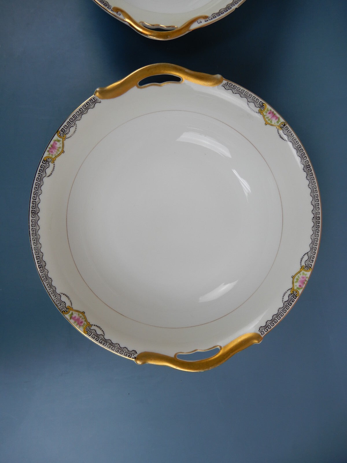 2 Vintage Oval and roud Serving Bowls  "DEERLODGE"  Made in Japan with Chips