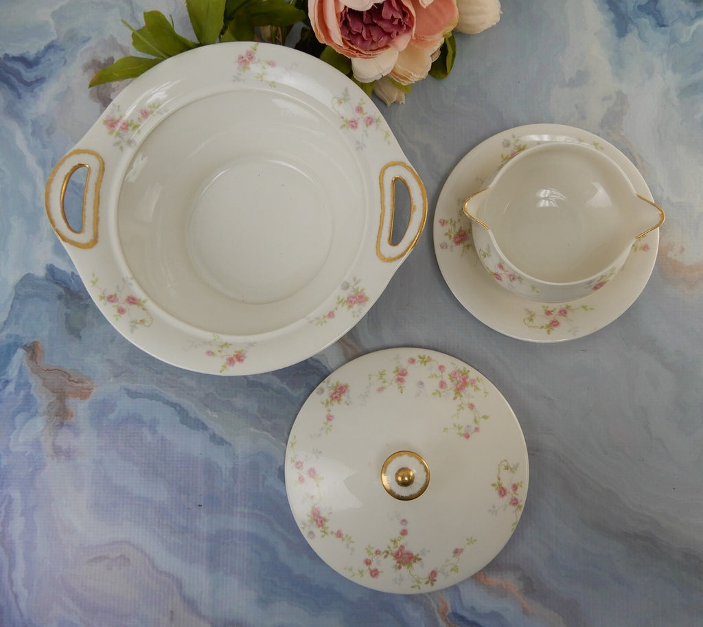 Vintage Theodore Haviland New York "Touraine" Tureen and Gravy Boat