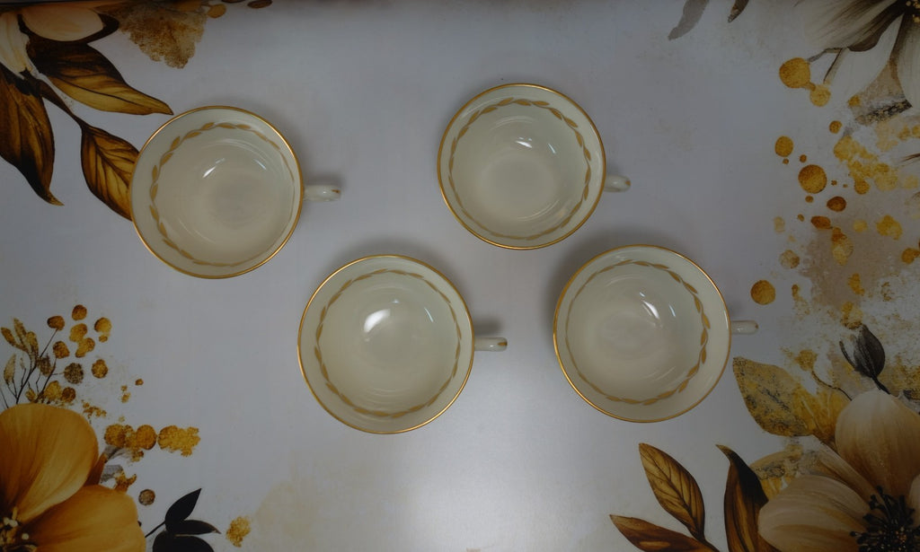 Set of Four Lenox Golden Wreath 0-313 Orphan Cups