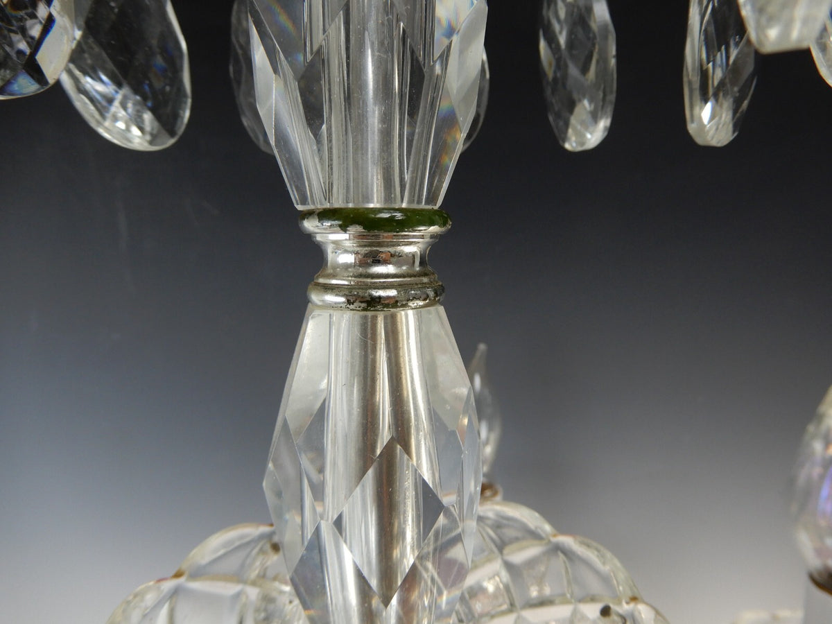 Vintage 20-5/8" 5 Arm Light Light Crystal & Glass Chandelier