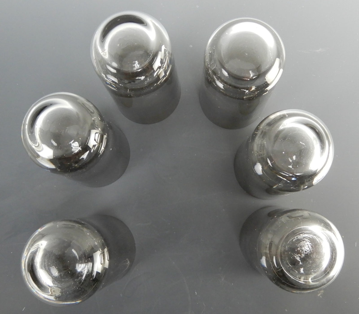 Vintage Dorothy Thorpe Fade Silver Band 6 Juice Glasses Hold 5oz