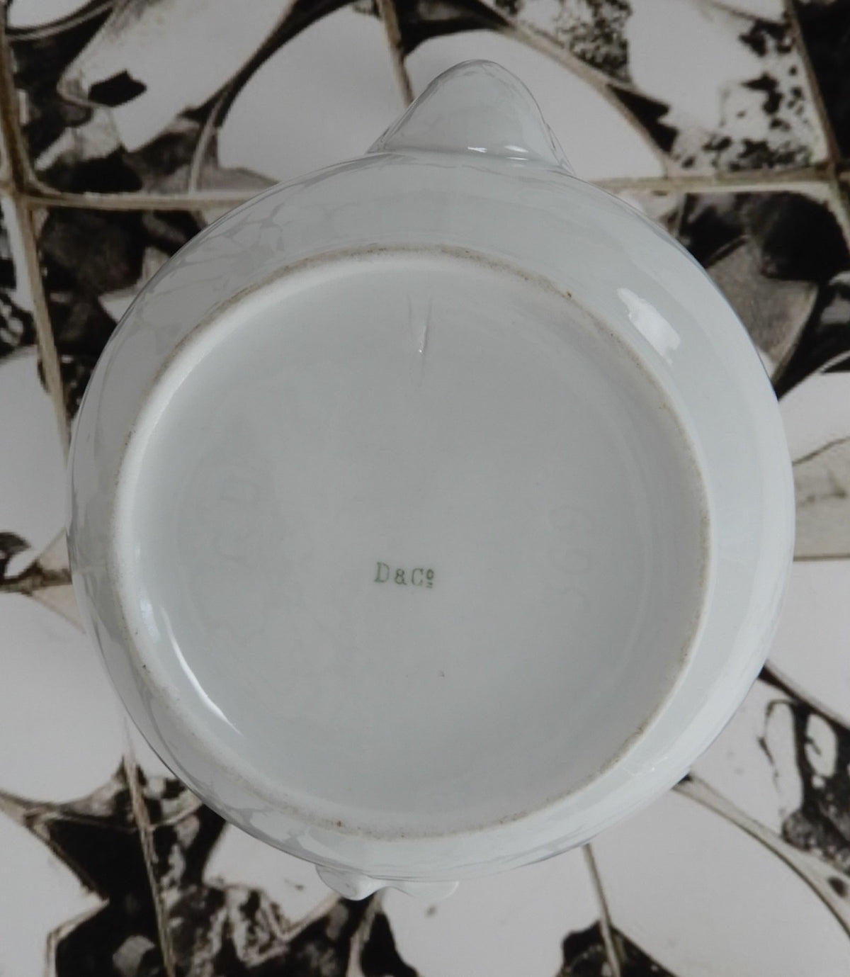 Vintage D&Co. France White Ironstone Embossed Coffee Pot