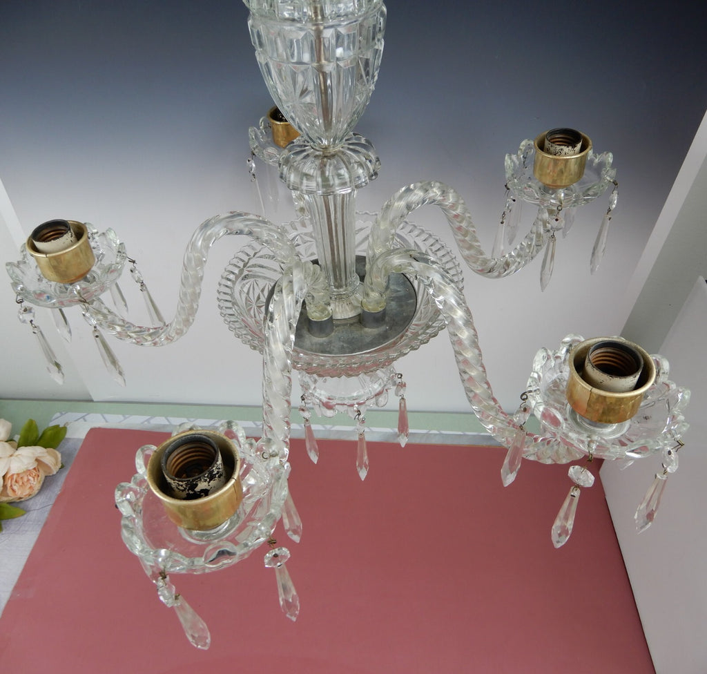 21" 5 Arm Light Light Crystal & Glass Chandelier