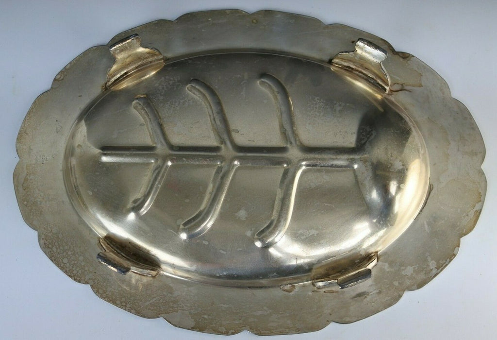 E.P-N.S  Vintage Silverplate Footed Meat Platter