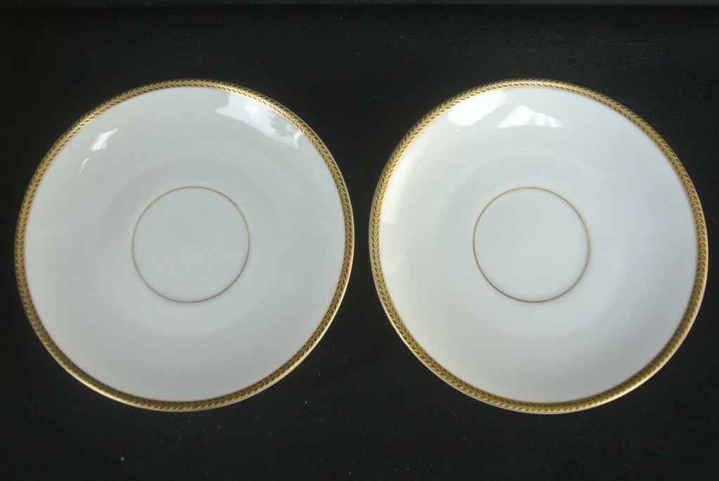 Vtg Edelstein Bavaria Teacup And Saucer Gold And Black Trim Set Of 3