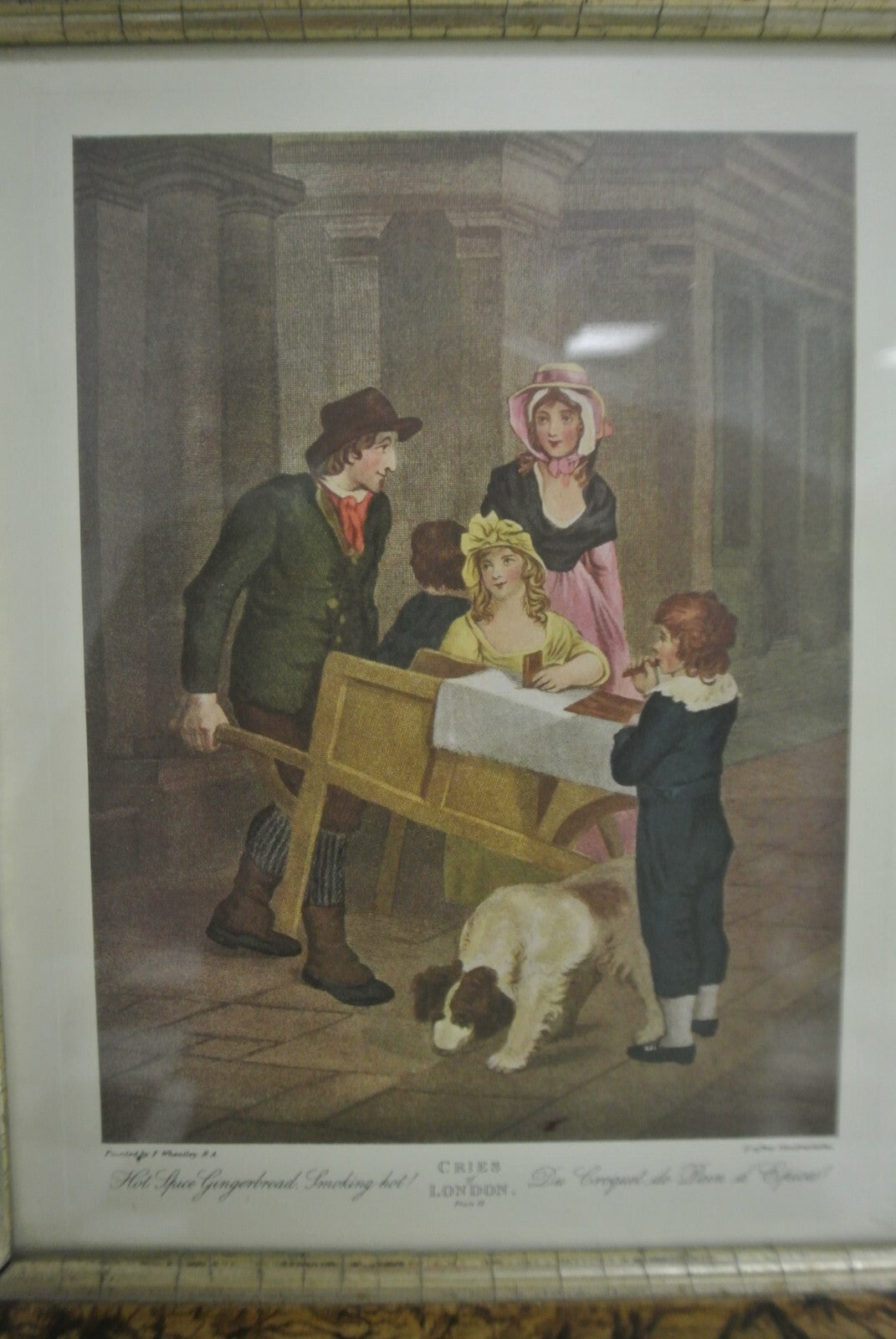 Vintage Wood Frame With "Cries of London" Print ~ F Wheatley