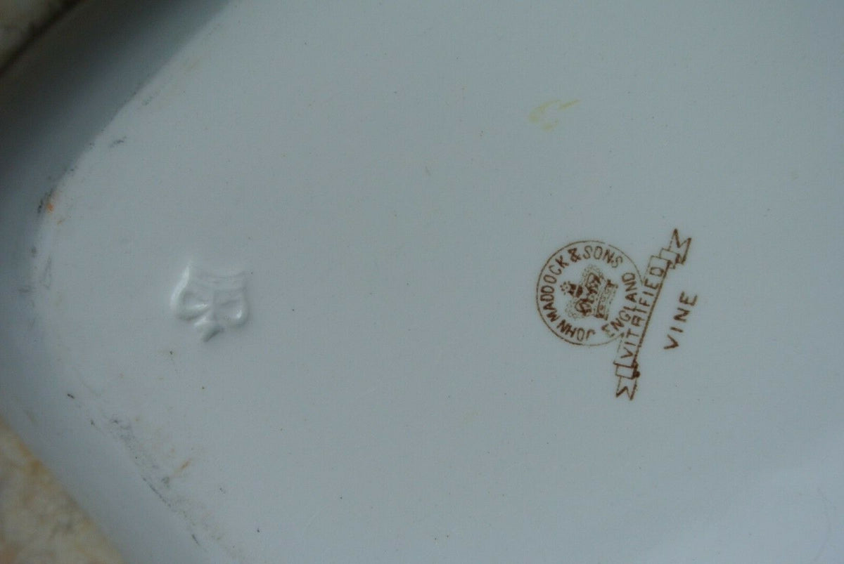 Vintage John Maddock,England Vitrified Rectangle  Platter, Vine Pattern 10-3/8"