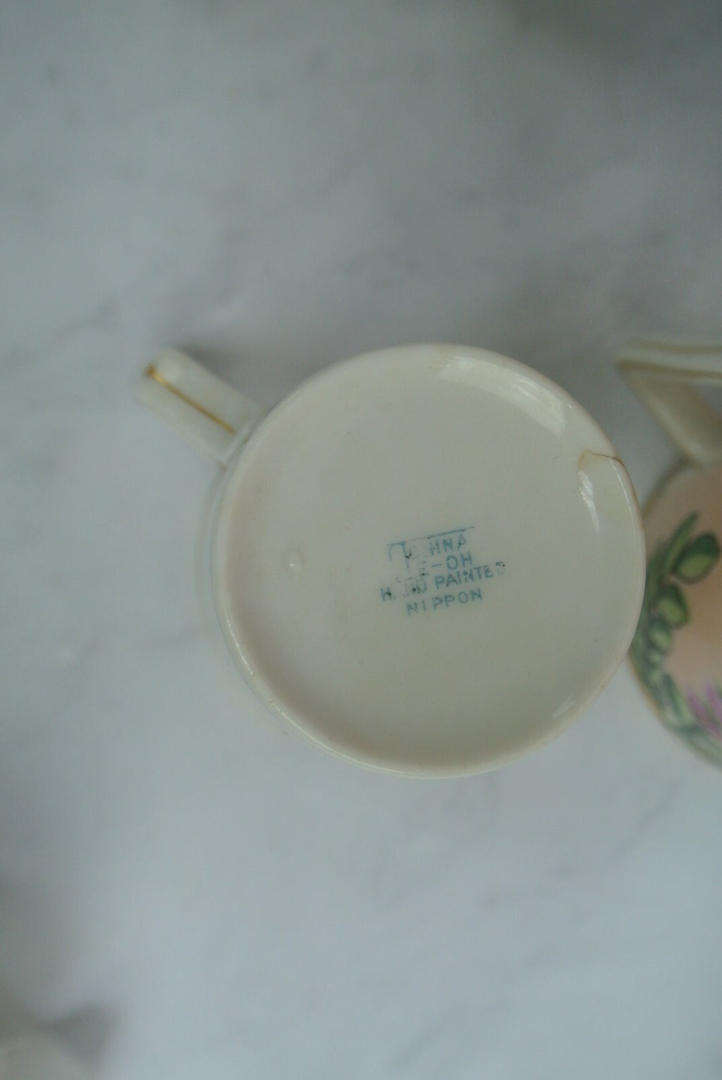 Vintage JE-OH China Lemonade/Cider Pink Floral Pitcher with 6 Cups