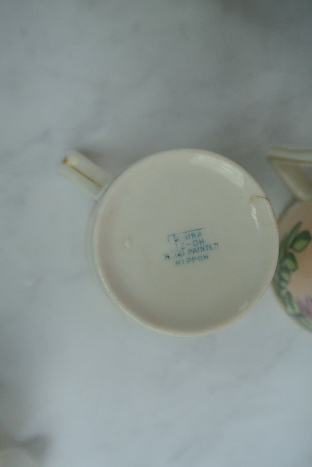 Vintage JE-OH China Lemonade/Cider Pink Floral Pitcher with 6 Cups