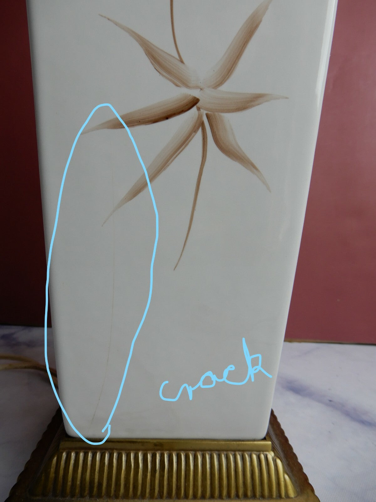Vintage 3 Way Light Ceramic Table Lamp with Japanese Geisha Design