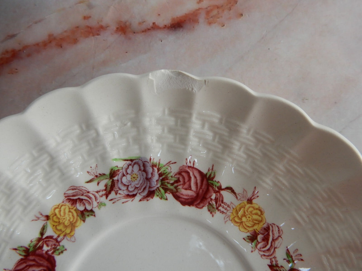 Vintage Copeland Spode "Rose Briar" Set of 5 Cup and Saucers Made In England
