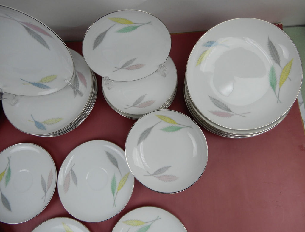 Vintage 42 Piece 6 Place Setting L & M China "DELICE" Pattern