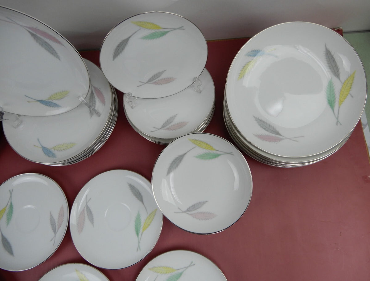 Vintage 42 Piece 6 Place Setting L & M China "DELICE" Pattern