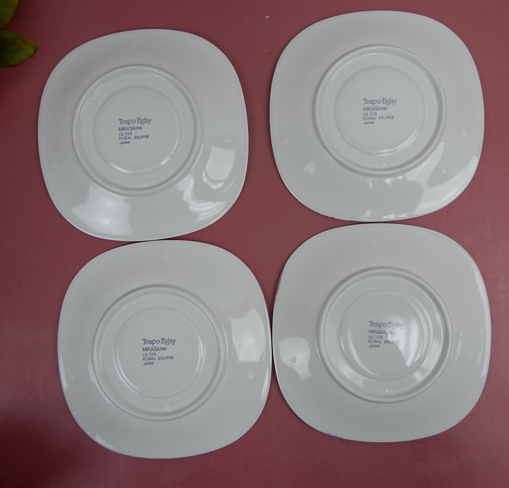 Mikasa Tempo Eighty Floral Eclipse Set of 4 Cups and Saucers