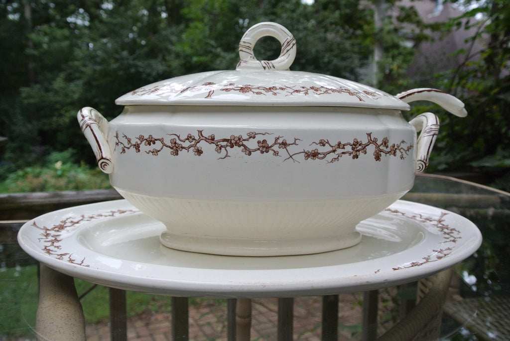 Antique Naples Ware Brown Westhead Moore & Co Tureen