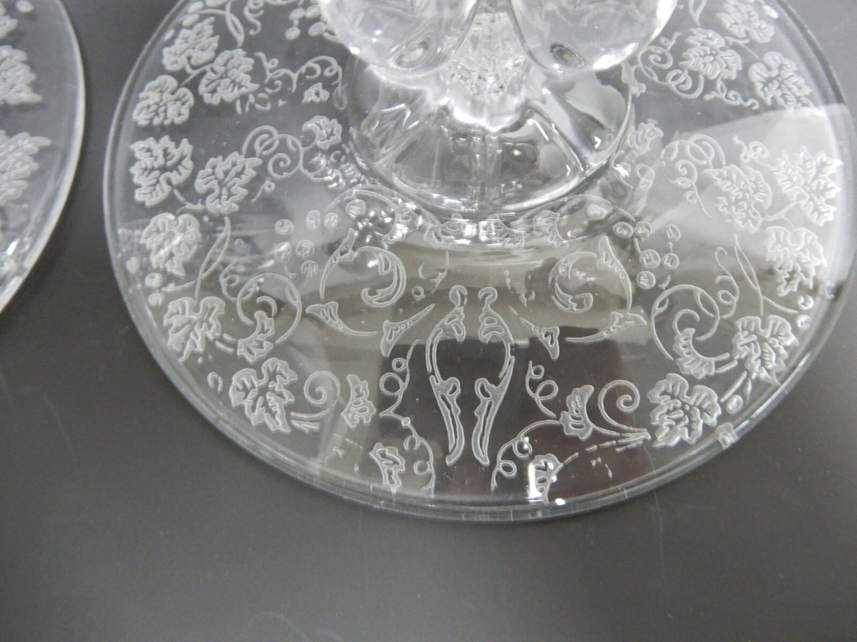 Pair of New Martinsville "Florentine" Double Light Fleur De Lis Candle Holders