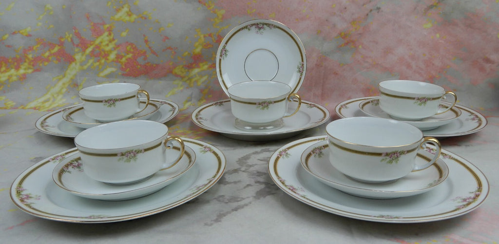 15 Piece Vintage Tirschenreuth Bavaria Kingston Cups,Saucers and Sandwich Plates