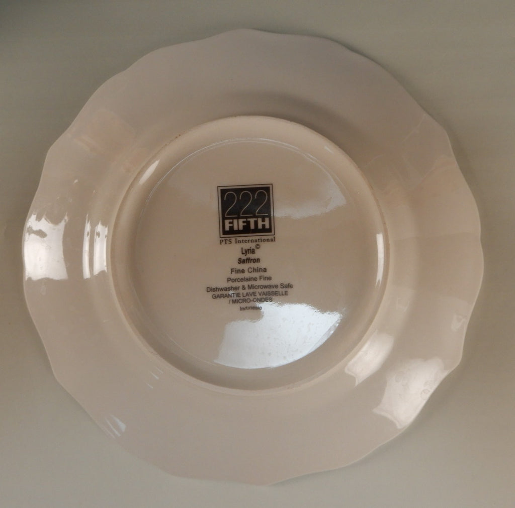 Set of Three 222 Fifth PTS International "Lyria Saffron" Pattern 8-5/8"  Plates