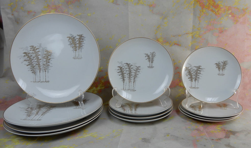 28 Pieces 7-Piece 4 Place Setting Porcelain of FUKAGAWA Arita Japan ~Gold Bamboo