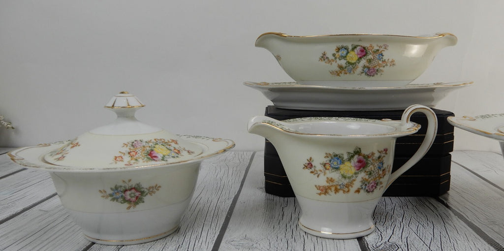 Regal China Japan w/ Imperfections Gravy Bowl ,Creamer,Sugar Bowl & Lidded Bowl