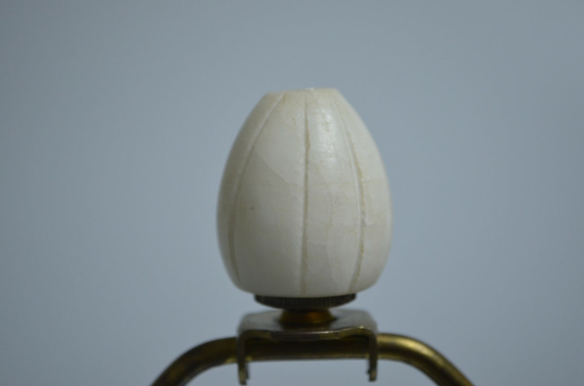 Vintage Brass, Quartz and Marble Table Lamp
