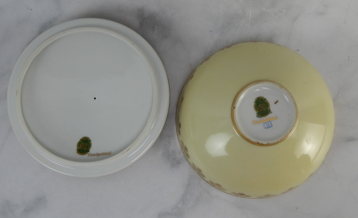 Vintage Fragonard Love Story Beehive NC West Germany Round Candy Dish With Lid