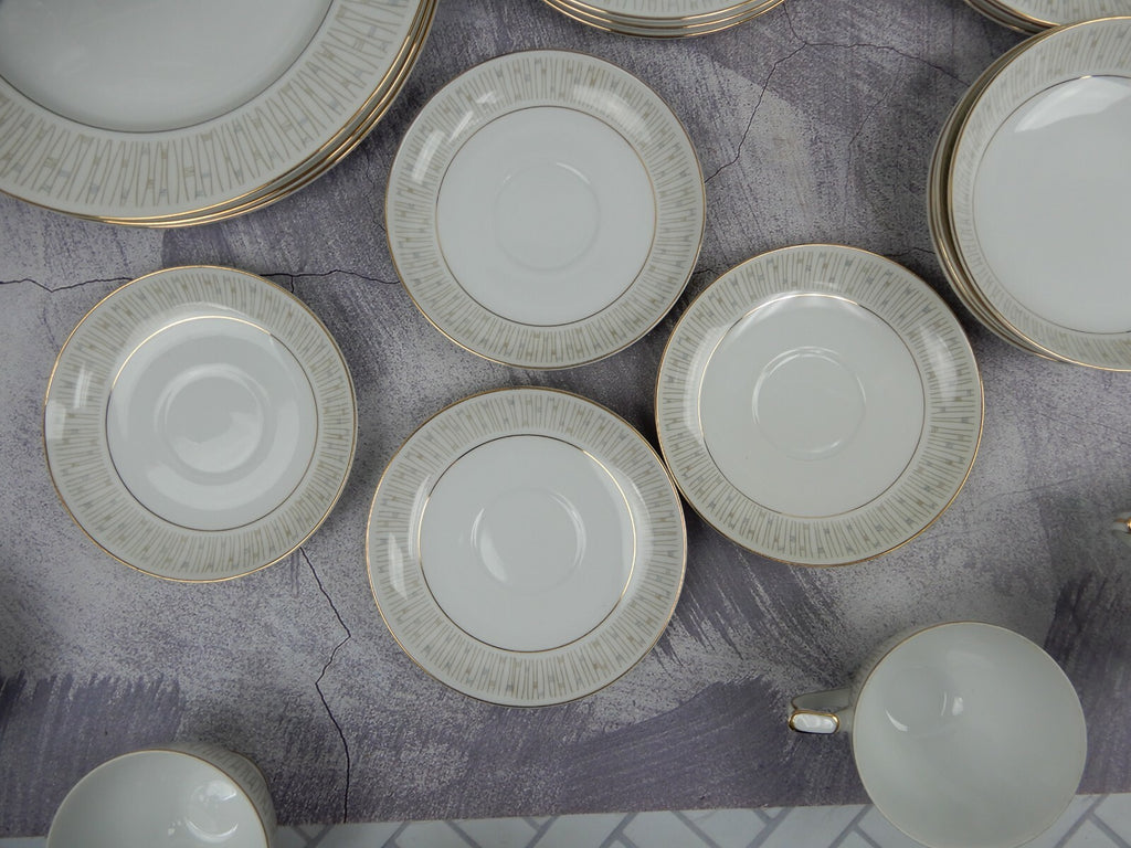 24 Piece Mikado Malay Gold & Gray 6 Piece Place Setting China Service for 4