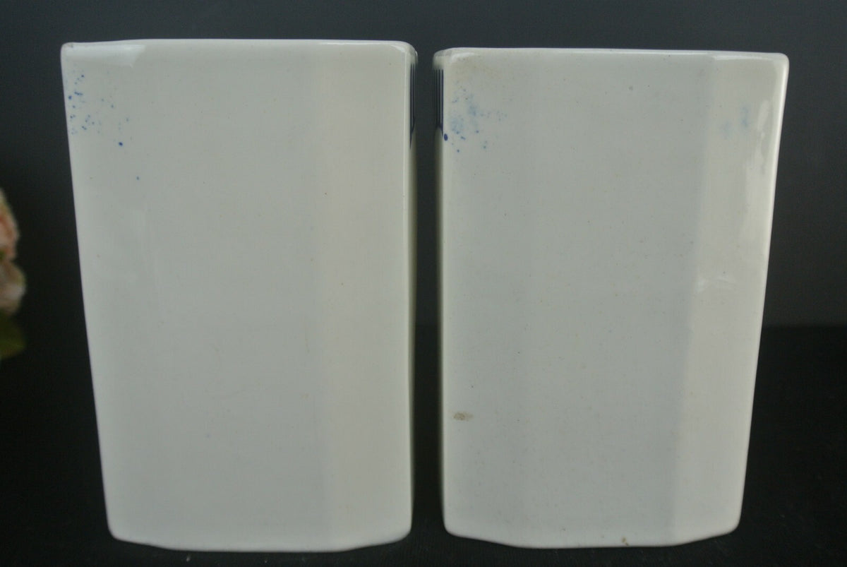 VTG Grete Porcelain Transferware Tea And Barley Storage Jars Set Of 2
