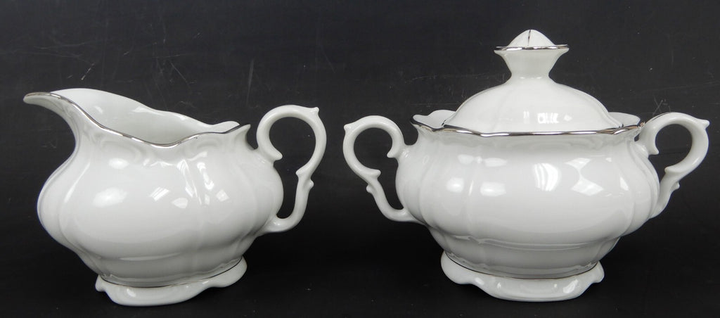 Vintage Fine Bohemian China Czechoslovakia "Contesa"~ Sugar Bowl & Creamer