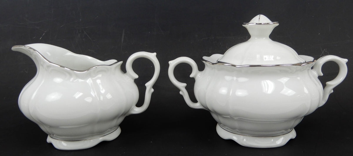 Vintage Fine Bohemian China Czechoslovakia "Contesa"~ Sugar Bowl & Creamer