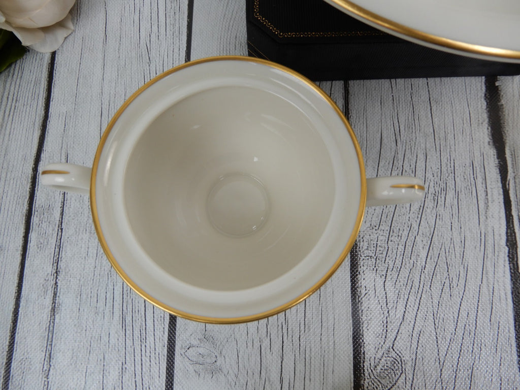 Vintage Pickard Gold Horizon~ Round Bowl, Creamer and Sugar Bowl Made in U.S.A.