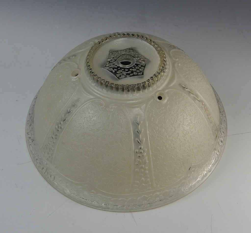 Art-Deco Glass Ceiling Shade Clear and White Chains not Included